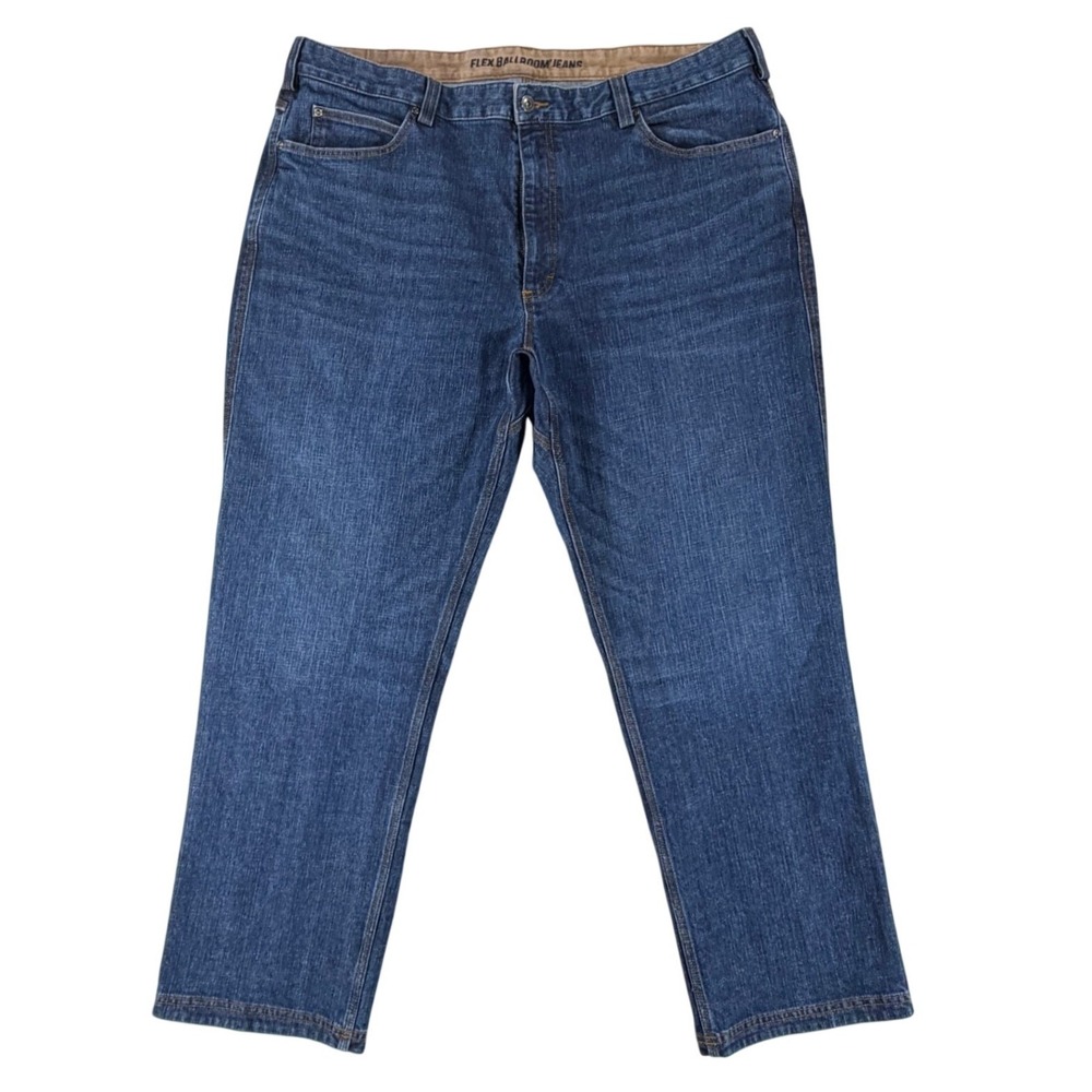 Duluth Trading Flex Ballroom Jeans Mens 42x32 Blue Relaxed Fit Stretch Denim